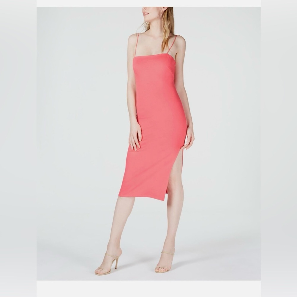 4SI3NNA Dress Sleeveless Bodycon Midi with Slit Women Pink Sz S